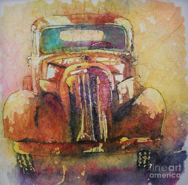 Old Truck Poster featuring the painting Marcias Truck by Carol Losinski Naylor