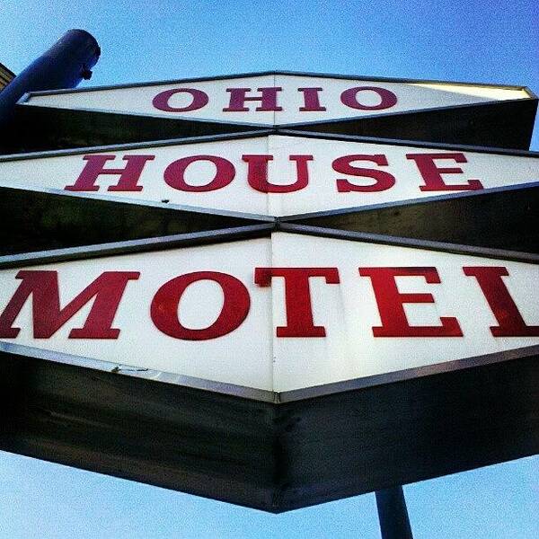 Sign Poster featuring the photograph MCM Motel by Jill Tuinier