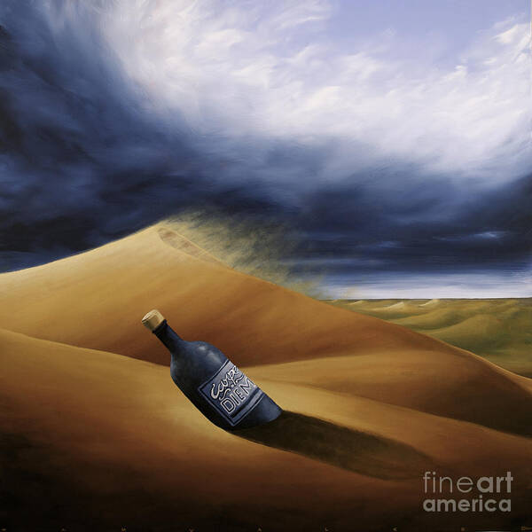 Desert Poster featuring the painting Message In A Bottle by Ric Nagualero