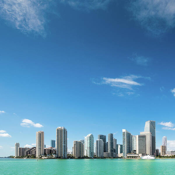 Apartment Poster featuring the photograph Miami Skyline by Ferrantraite