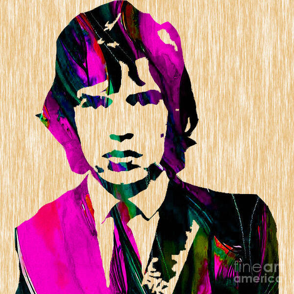 Mick Jagger Poster featuring the mixed media Mick Jagger The Rolling Stones by Marvin Blaine