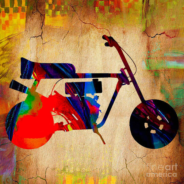 Mini Bike Poster featuring the mixed media Mini Bike Art by Marvin Blaine