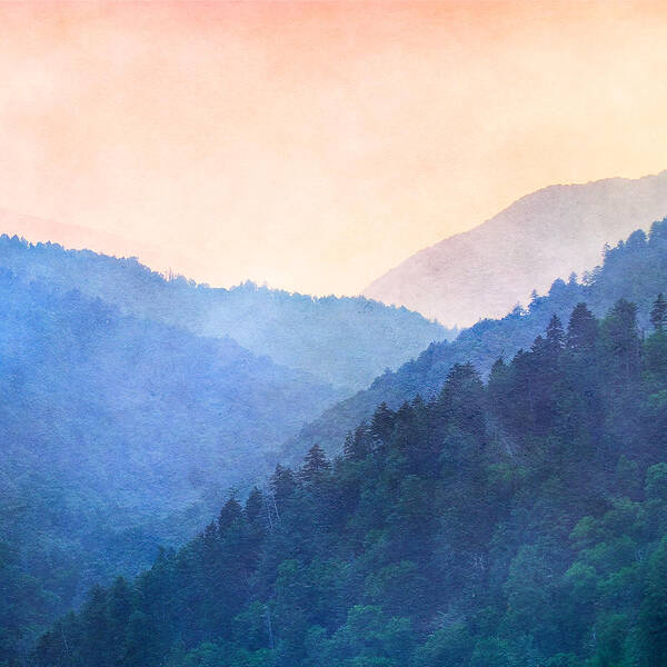 Misty Poster featuring the photograph Misty Mountain Sunset by Jeff Abrahamson