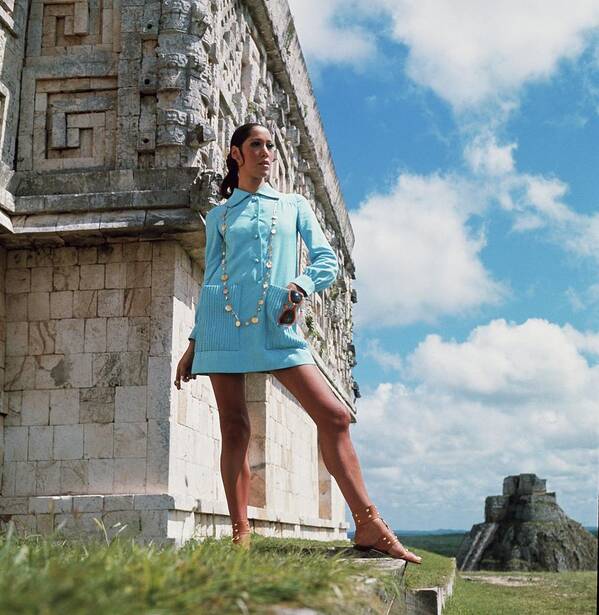 Fashion Poster featuring the photograph Model Wearing A B H Wragge Tunic In Tula by Henry Clarke