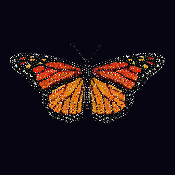 Monarch Butterfly Poster featuring the digital art Monarch Butterfly Bedazzled by R Allen Swezey
