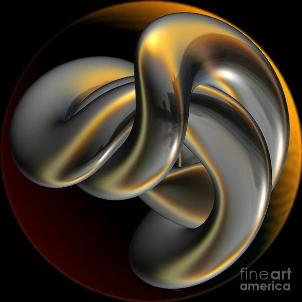 Abstract Poster featuring the digital art Moonlight Embrace by Greg Moores