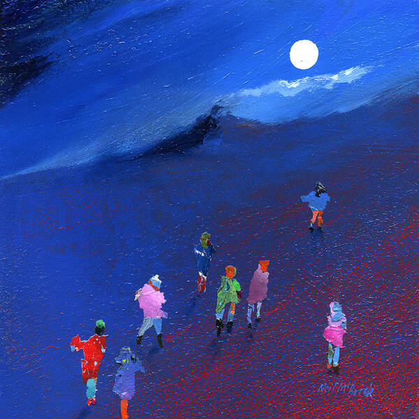Full Poster featuring the painting Moonlight Ramble by Neil McBride