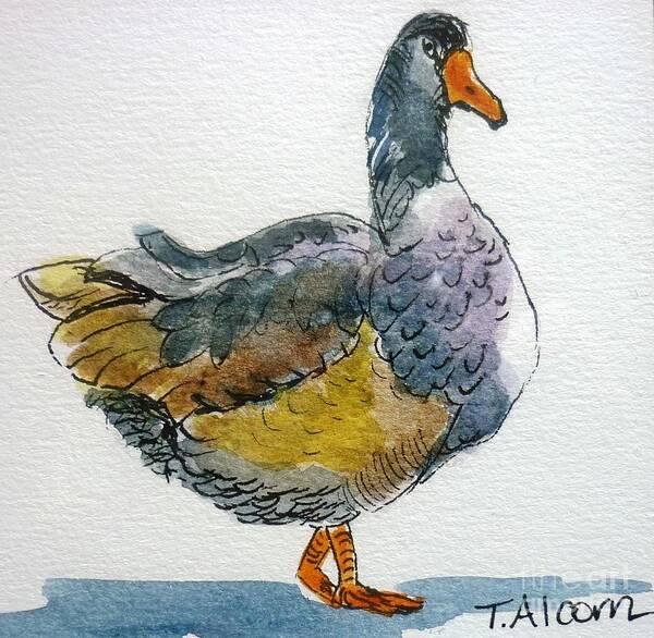 Goose Poster featuring the painting Mother Goose - original SOLD by Therese Alcorn