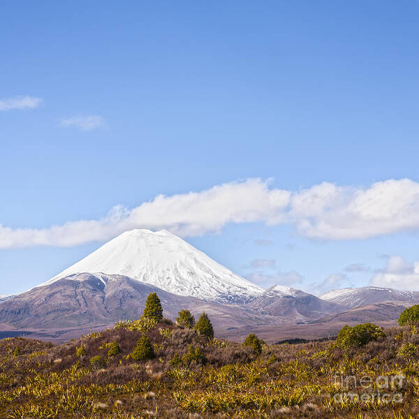 Dramatic Poster featuring the photograph Mount Ngauruhoe Tongariro National Park New Zealand by Colin and Linda McKie