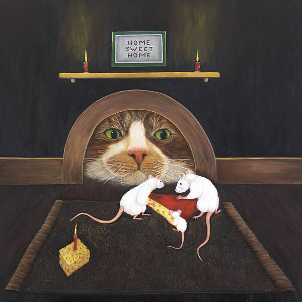 Karen Zuk Rosenblatt Poster featuring the painting Mouse House by Karen Zuk Rosenblatt