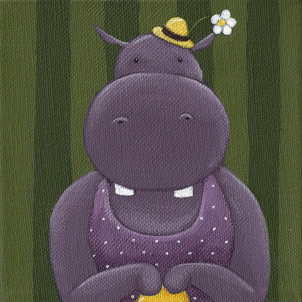 Hippo Poster featuring the painting Mrs. Hippo by Christy Beckwith