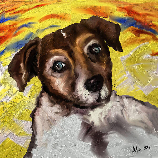 Jack Russell Poster featuring the painting My little Jack by Alessandro Della Pietra
