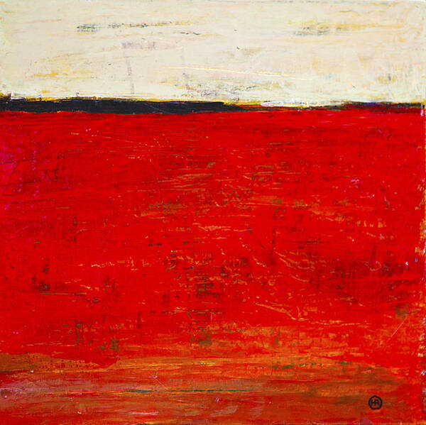 Abstract Landscape Poster featuring the painting Nature In Red by Habib Ayat