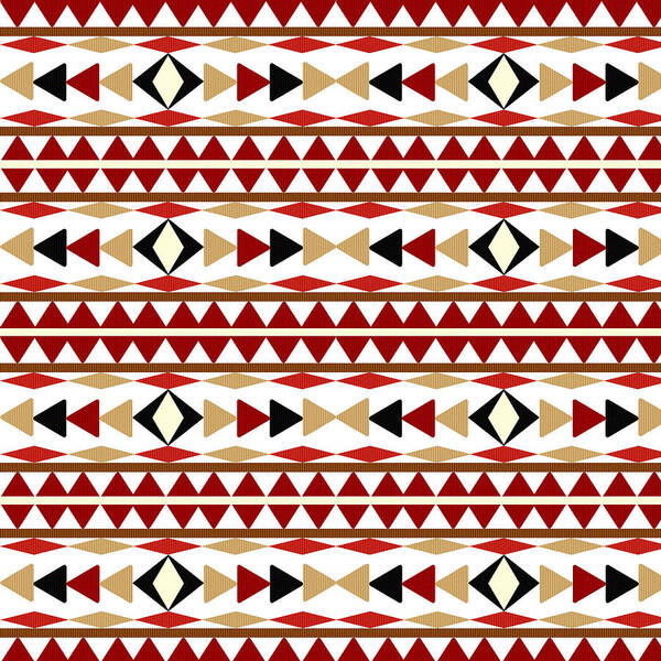 Navajo Pattern Poster featuring the mixed media Navajo White Pattern by Christina Rollo