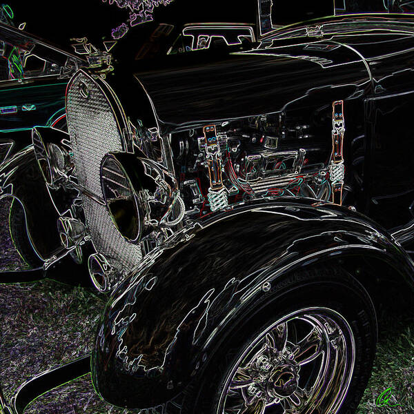 Car Poster featuring the photograph Neon Hot Rod by Chris Thomas