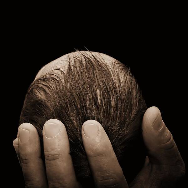 Newborn Poster featuring the photograph Newborn In Hand Of His Father by Tracie Schiebel