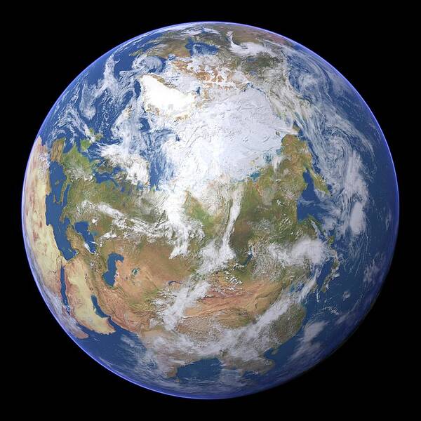 Earth Poster featuring the photograph Northern Asia And The Arctic by Planetary Visions Ltd/science Photo Library