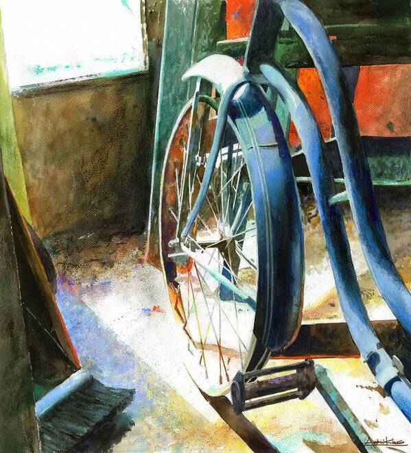 Bicycle Poster featuring the painting Not Forgotten by Andrew King