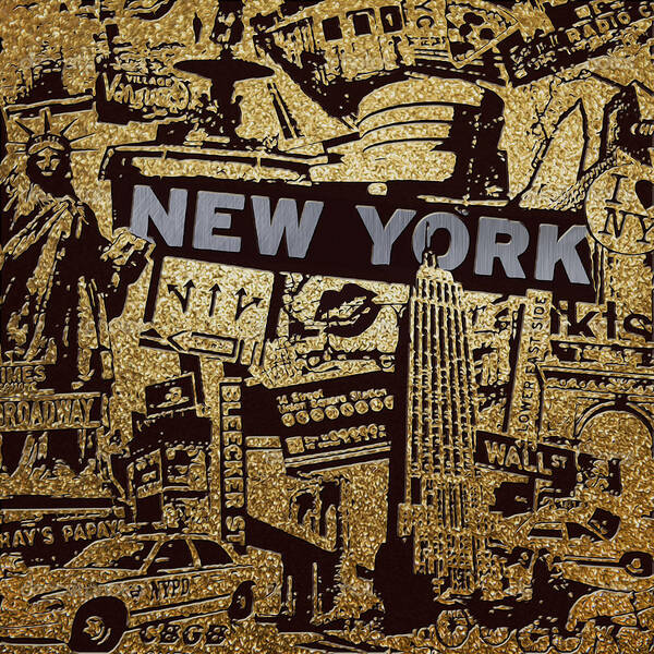New York City Poster featuring the painting NY City Collage - 9 by Corporate Art Task Force