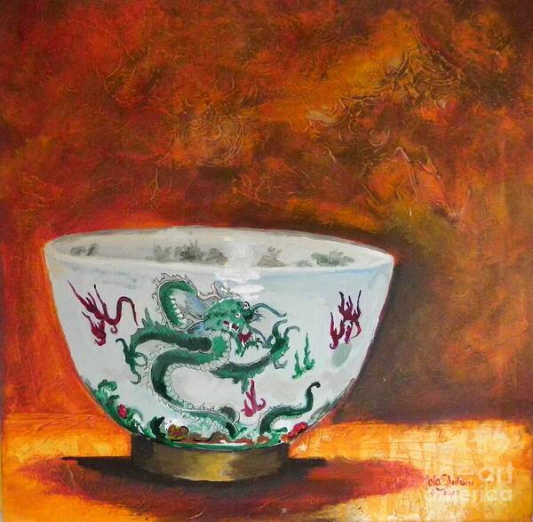 Vessel Poster featuring the painting Chinese Porcelain 1 by Jolanta Shiloni
