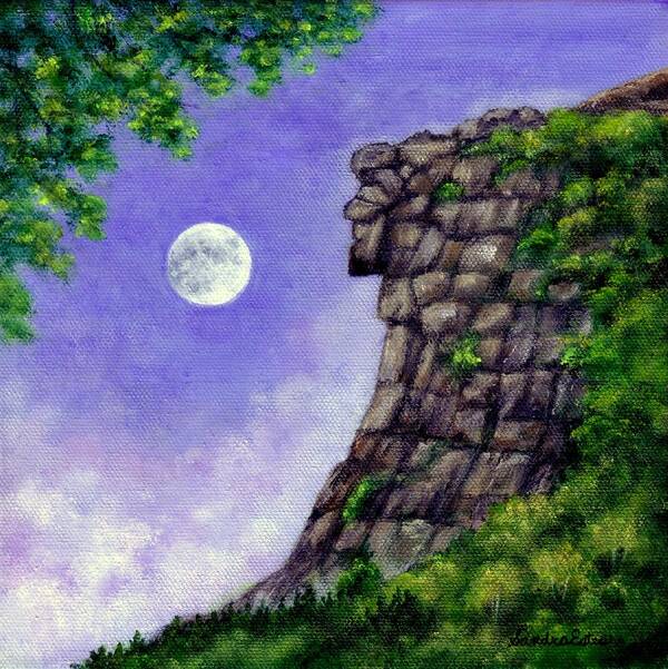 New Hampshire Poster featuring the painting Old Man of the Mountain by Sandra Estes