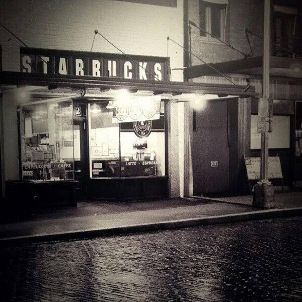 Dark Coffee Poster featuring the photograph Old Starbucks by Jade Alexa Terando