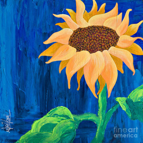 Sunflower Poster featuring the painting One in the Sun by Tracy L Teeter