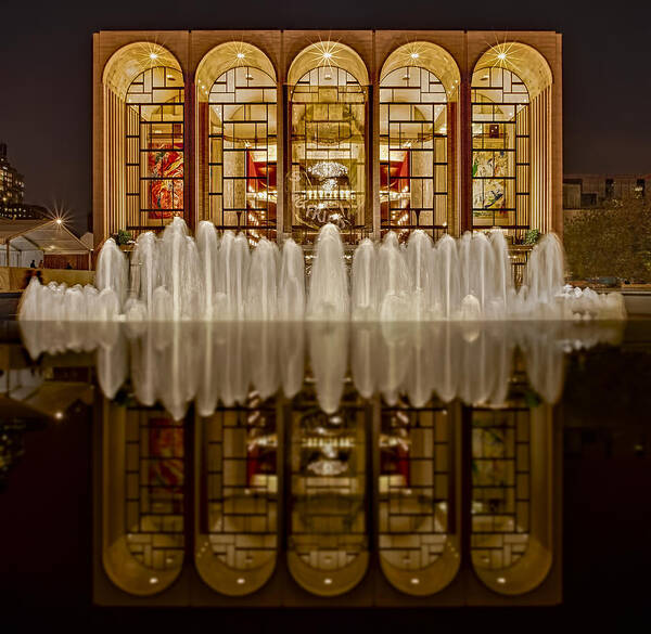 Metropolitan Opera House Poster featuring the photograph Opera House Reflections by Susan Candelario