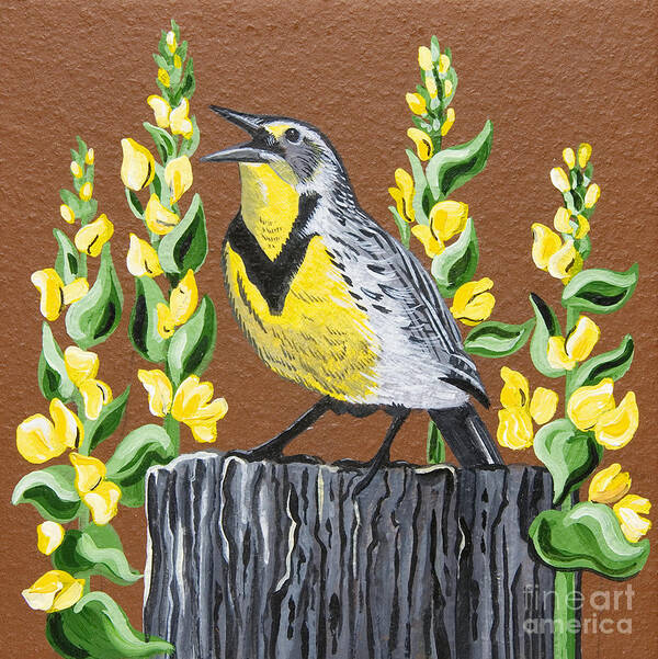 Nature Poster featuring the painting Oregon Meadowlark by Jennifer Lake