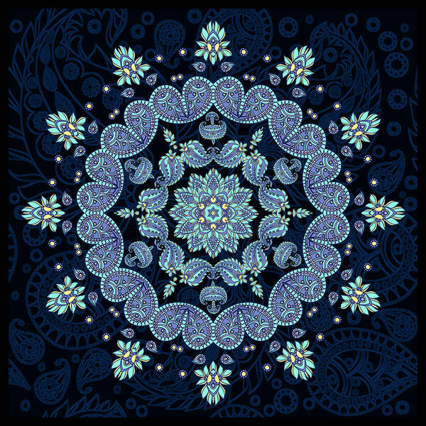 Pastel Poster featuring the digital art Pastel Paisley Mandala by Deborah Smith