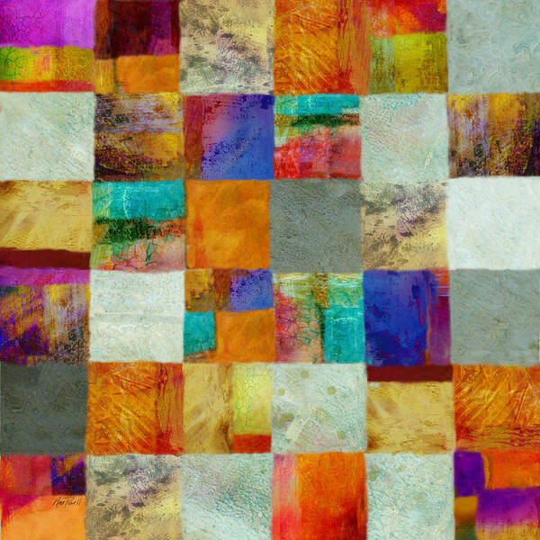 Abstract Poster featuring the painting Patchwork abstract art by Ann Powell