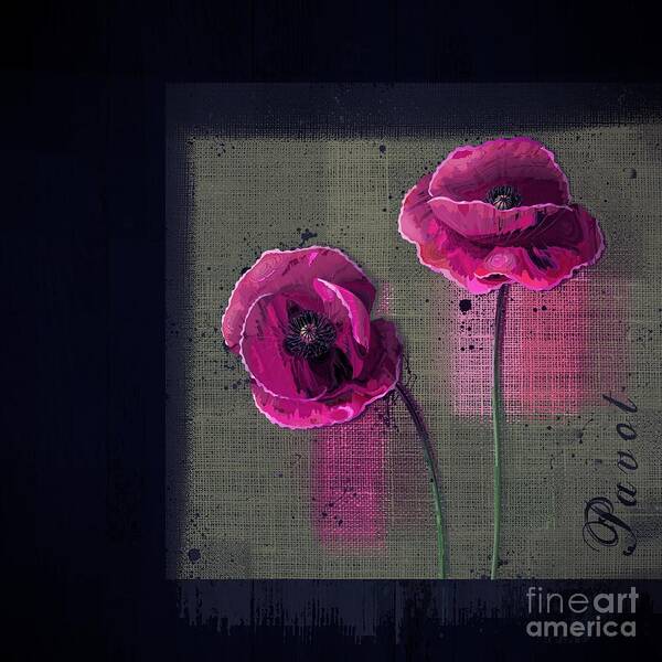 Poppies Poster featuring the digital art Pavot - s1c12j033036161bl1 by Variance Collections