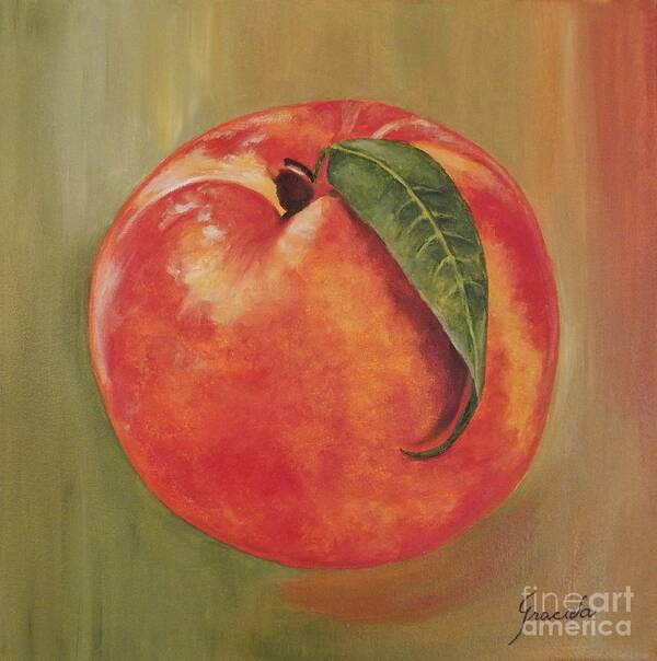 Peach Poster featuring the painting Peach by Graciela Castro