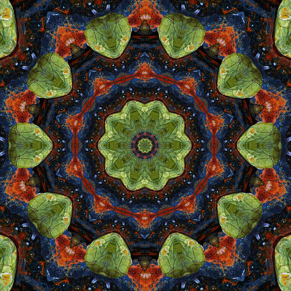 Colorful Poster featuring the digital art Pebble Mandala by Deborah Smith