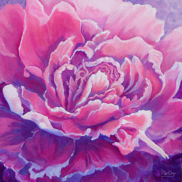 Peony Poster featuring the painting Peony Unfolding by Pat St Onge