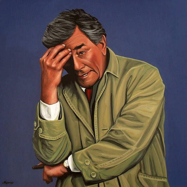 Peter Falk Poster featuring the painting Peter Falk as Columbo by Paul Meijering
