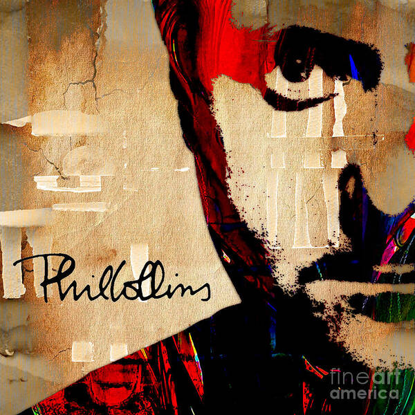 Phil Collins Poster featuring the mixed media Phil Collins Collection by Marvin Blaine