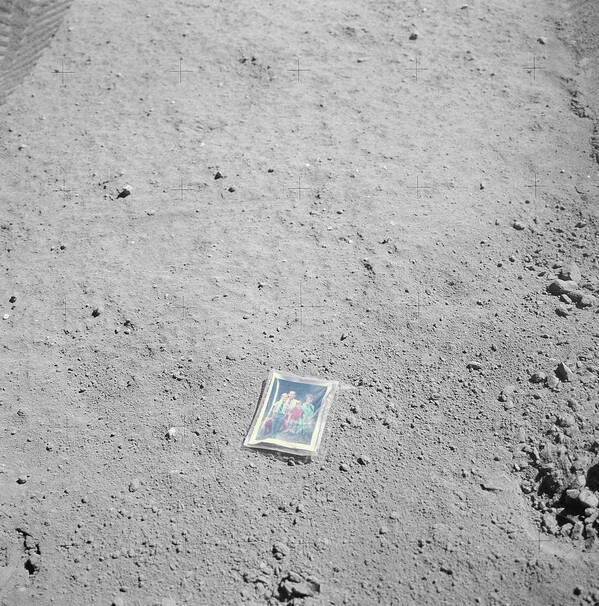 Photograph Poster featuring the photograph Photograph Left On The Moon by Nasa/science Photo Library