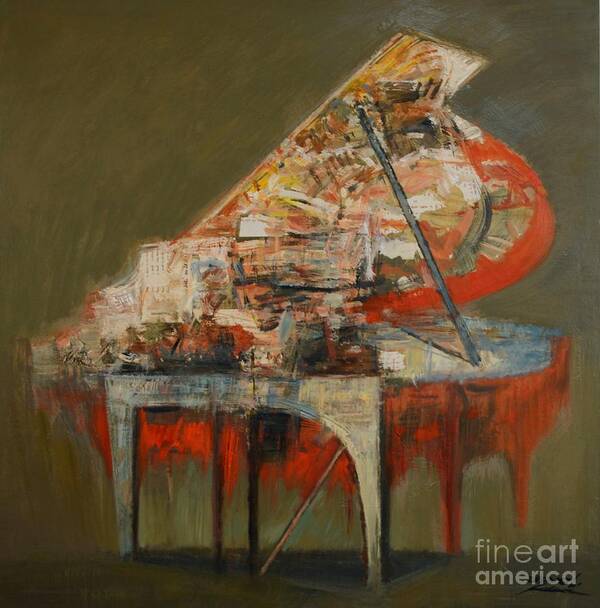 Piano Series Poster featuring the painting piano No.35 by Zheng Li