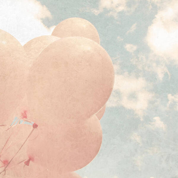 Pink Poster featuring the photograph Pink Balloons Blue Sky by Brooke T Ryan