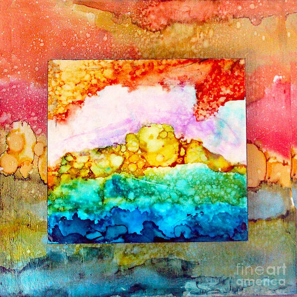 Alcohol Ink Poster featuring the painting Pink Clouds by Alene Sirott-Cope