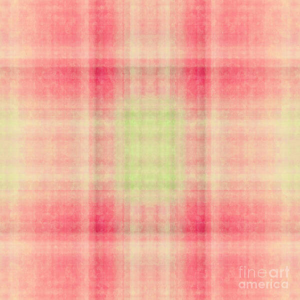 Andee Design Abstract Poster featuring the digital art Plaid In Salmon 1 Square by Andee Design