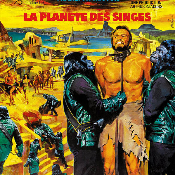 1960s Movies Poster featuring the photograph Planet Of The Apes, French Poster Art by Everett