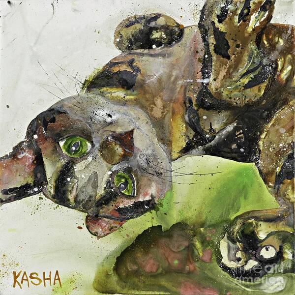 Animal Poster featuring the painting Play.Pause by Kasha Ritter