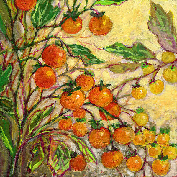 Tomato Poster featuring the painting Plein Air Garden Series No 15 by Jennifer Lommers