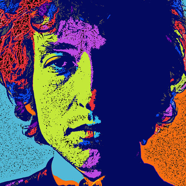 Bob Poster featuring the digital art Pop Art Dylan by David G Paul
