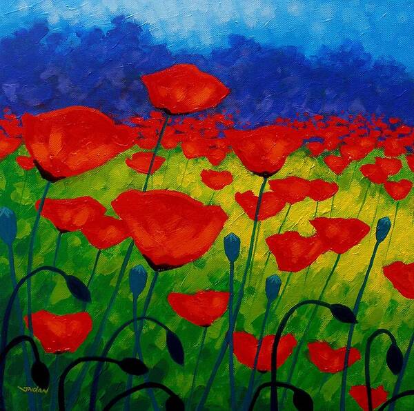 Poppies Poster featuring the painting Poppy Corner II by John Nolan