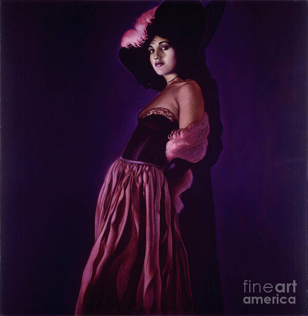 Victorian Poster featuring the painting Portrait of a Lady in Violet by Ritchard Rodriguez