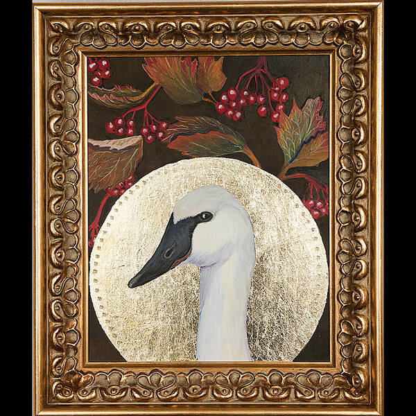 Swan Poster featuring the painting Portrait of a Trumpeter by Amy Reisland-Speer