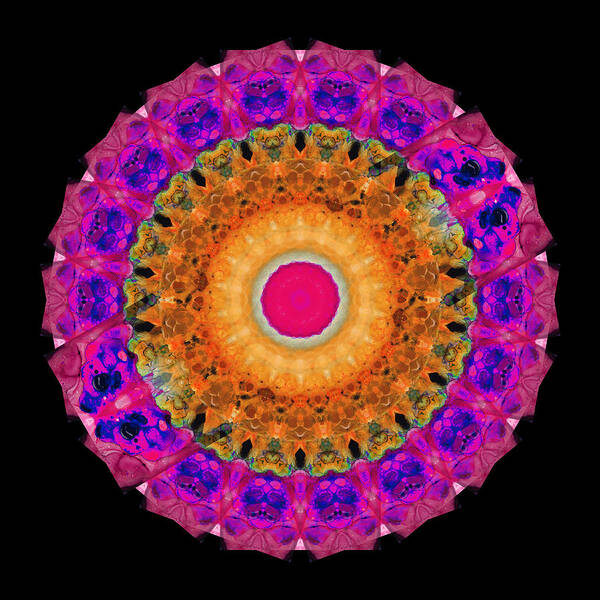 Kaleidoscope Poster featuring the painting Positive Energy 1 - Mandala Art By Sharon Cummings by Sharon Cummings